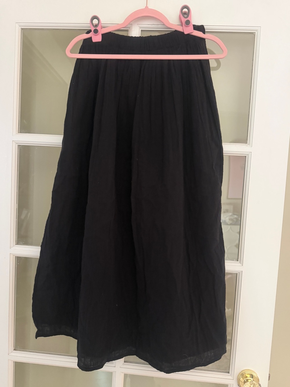 Women’s Black Midi Side-Slit Skirt - Picture 6 of 10